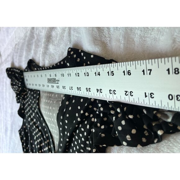 Tommy Bahama Womens Black White Polka Dot A-Line Faux Wrap Dress Medium Stretch - Picture 5 of 11